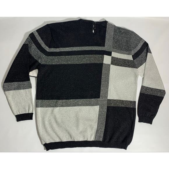 TERAZZO Sweater Women's Size Small Metalic Long Sleeve Retro - Picture 2 of 6